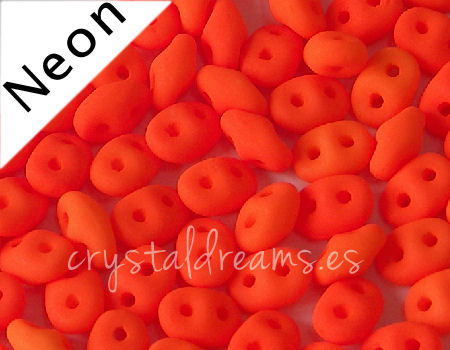 5 gramos Miniduo® 2 x 4mm - Agujeros:0,8mm Color: ORANGE NEON -  - Crystaldreams Abalorios