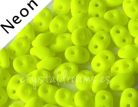 5 gramos Miniduo® 2 x 4mm - Agujeros:0,8mm Color: YELLOW NEON -  - Crystaldreams Abalorios