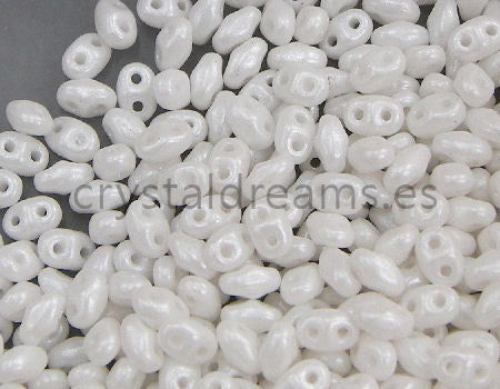 5 gramos Miniduo® 2 x 4mm - Agujeros:0,8mm PEARL SHINE WHITE -  - Crystaldreams Abalorios