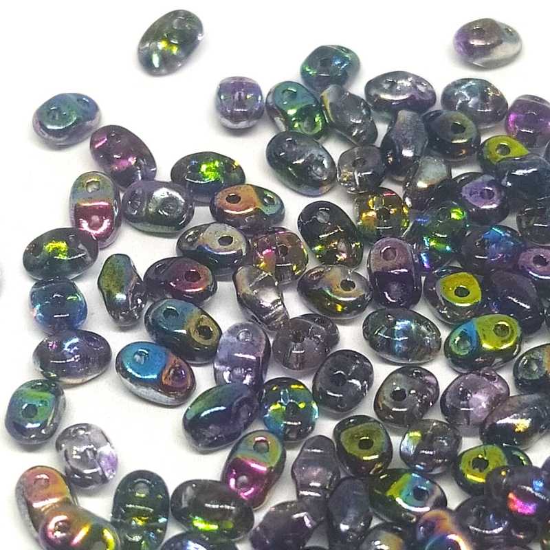 5 gramos Miniduo® 2x4mm Agujeros:0,8mm Color: MAGIC VIOLET GREY -  - Crystaldreams Abalorios