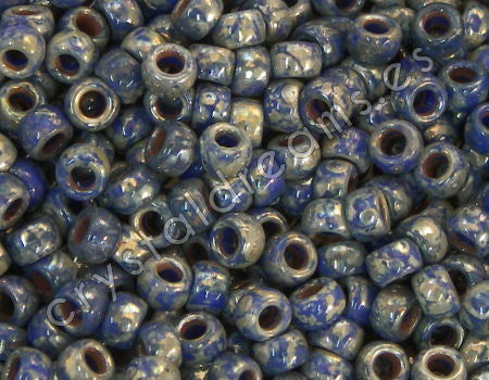 7/0 Matubo Beads - Opaque Blue Picasso - 5gr. -  - Crystaldreams Abalorios