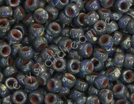 7/0 Matubo Beads - Opaque Blue Travertin Dark - 5gr. -  - Crystaldreams Abalorios