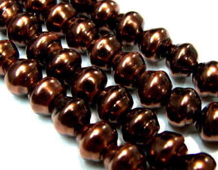 75 x Perlas cristal checo irregular Preciosa de 8mm - Met. Brown -  - Crystaldreams Abalorios