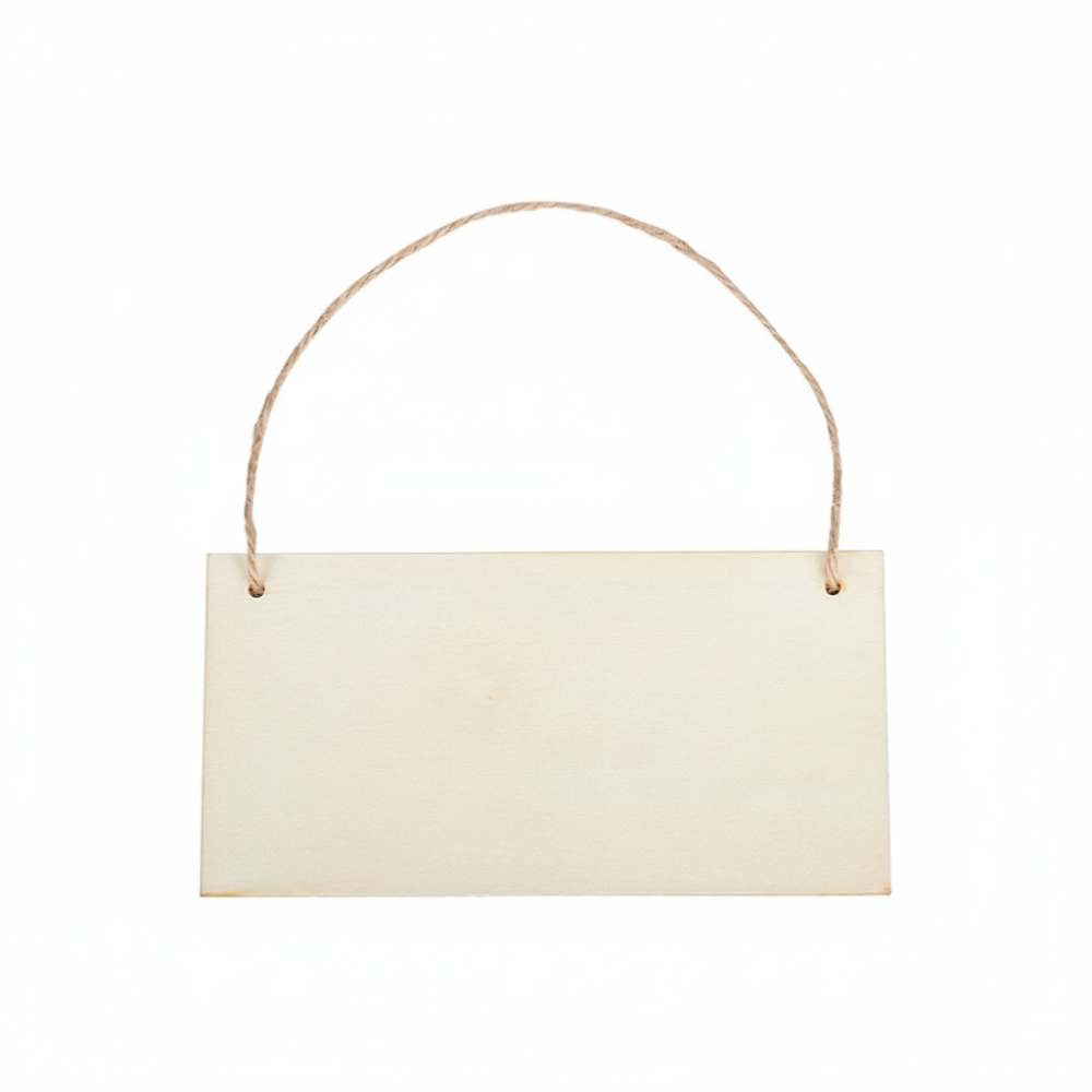 Rectángulo de madera grabado personalizado con texto y diseño láser