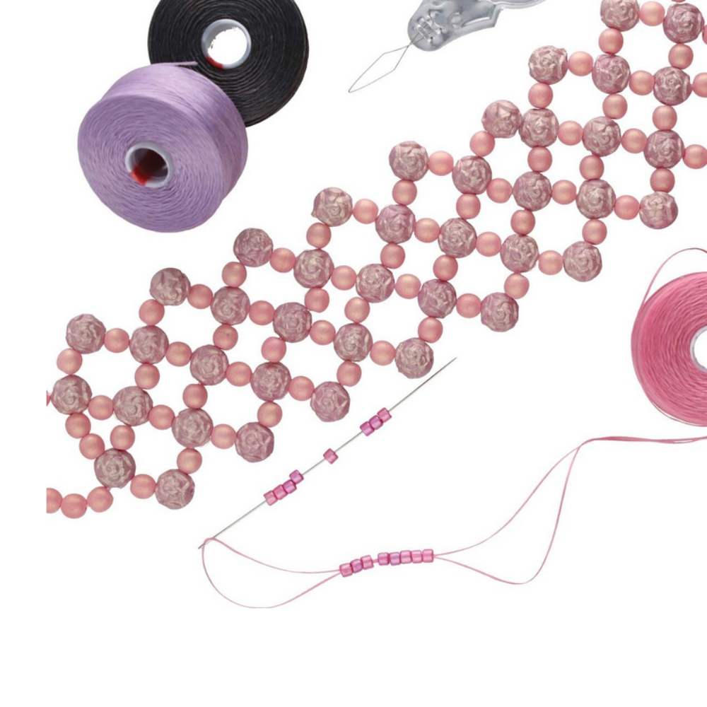 Agujas de acero para enfilado de cuentas pequeñas con 2 enhebradores metálicos