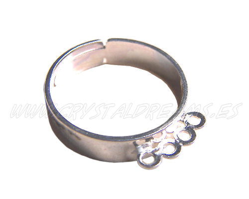 Anillo 4 anillas Plateado -  - Crystaldreams Abalorios