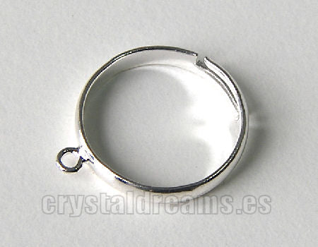 Anillo con una anilla de 1,5 mm - Plateado -  - Crystaldreams Abalorios