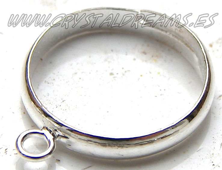 Anillo con una anilla de 1mm - Plateado -  - Crystaldreams Abalorios