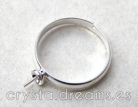 Anillo para cuentas regulable 19mm color Silver x1 -  - Crystaldreams Abalorios