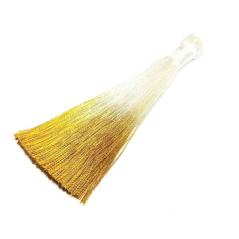 Borla lisa de alta calidad 80mm en Poliester - White/Topaz -  - Crystaldreams Abalorios