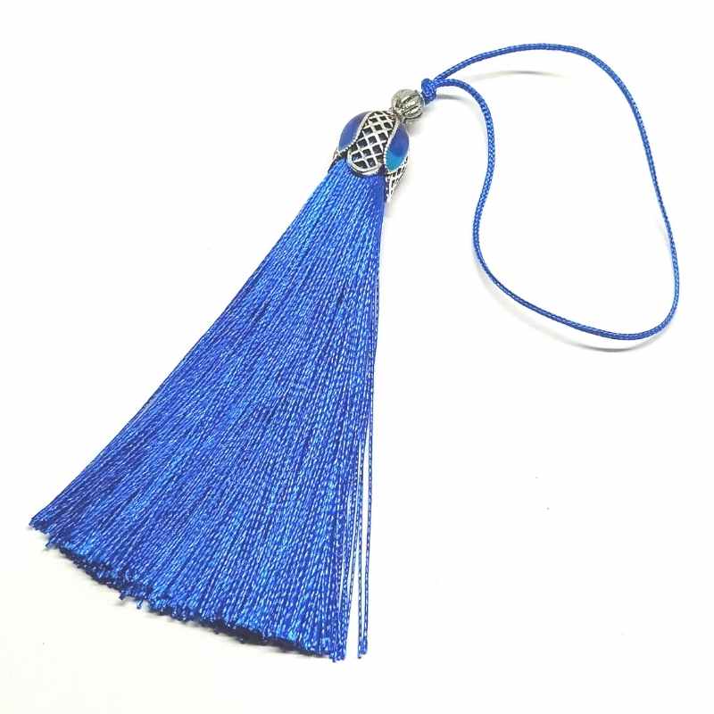 Borla lisa en Poliester con capuchón 85mm - Blue -  - Crystaldreams Abalorios