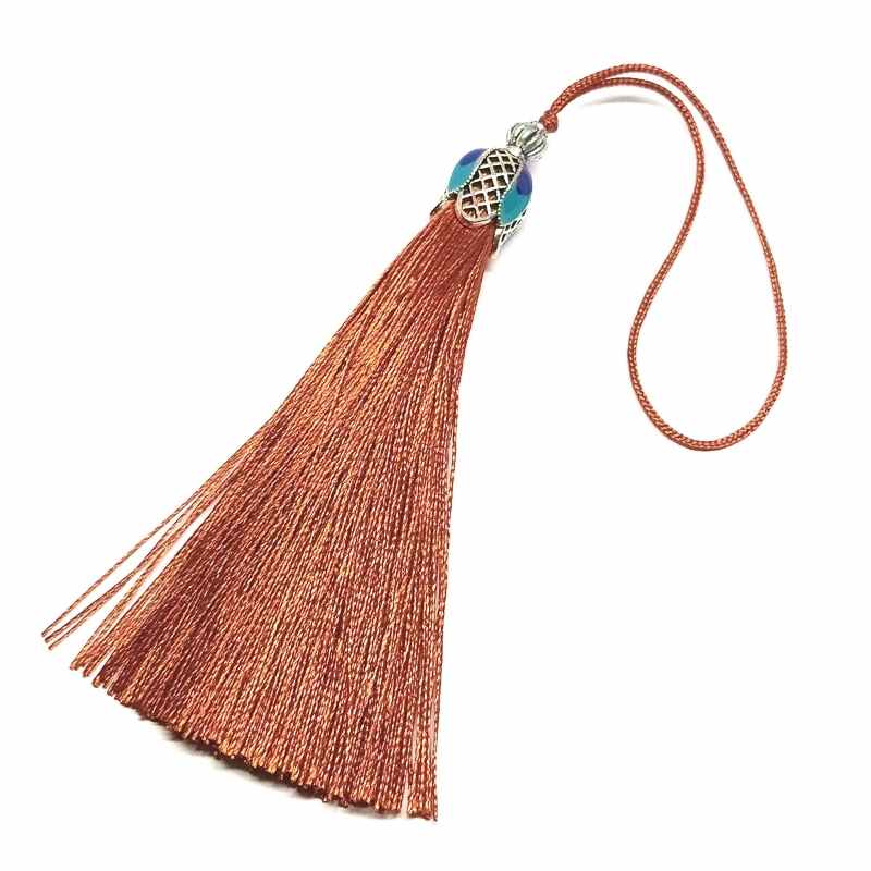 Borla lisa en Poliester con capuchón 85mm - Brown -  - Crystaldreams Abalorios