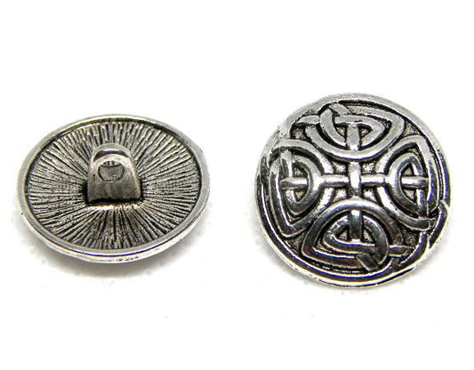 Botón de aleación metal zinc Antique Silver Celtic 17mm -  - Crystaldreams Abalorios