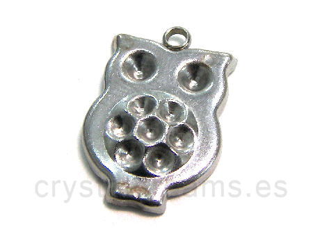 Buho de acero inox para rhinestone - 19x13x3mm Agujero:1,5mm -  - Crystaldreams Abalorios