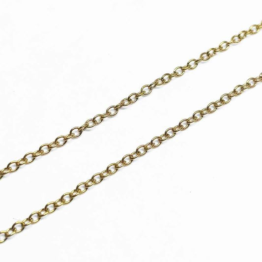 Cadena Acero Inoxidable chapado oro real 18K 2x1,5x0,4mm x 1m -  - Crystaldreams Abalorios