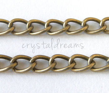 Cadena Malla Bronce 5x7mm - Espesor 1mm - Precio x 1 metro -  - Crystaldreams Abalorios