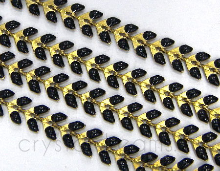 Cadena a Espiga  Golden/Black- 6x1,5mm  Precio x 20cm -  - Crystaldreams Abalorios