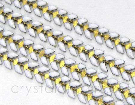 Cadena a Espiga  Golden/White- 6x1,5mm  Precio x 20cm -  - Crystaldreams Abalorios