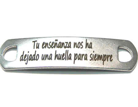 Chapa Grabada Acero Inox 38x10mm Agujeros 5mm- Huella para siemp -  - Crystaldreams Abalorios