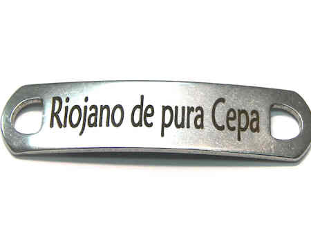 Chapa Grabada Acero Inox 38x10mm Agujeros 5mm- Riojano de Pura -  - Crystaldreams Abalorios