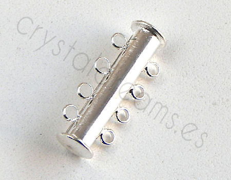 Cierre Magnetico - 8 anillas - 25x10mm - Plateado -  - Crystaldreams Abalorios