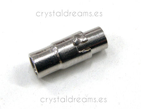 Cierre Magnetico con Seguro - 16mm - Agujero: 4mm - Platinum -  - Crystaldreams Abalorios