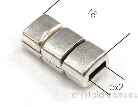 Cierre Zamak magnetico 18x8x6mm - Agujero: 5x2mm -  - Crystaldreams Abalorios