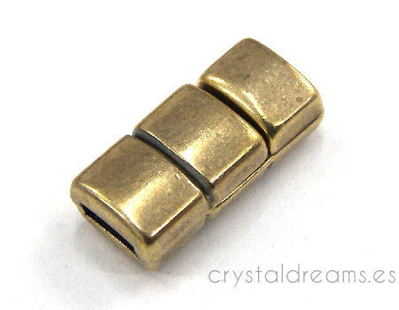 Cierre Zamak magnetico 18x8x6mm - Agujero: 5x2mm Bronce -  - Crystaldreams Abalorios