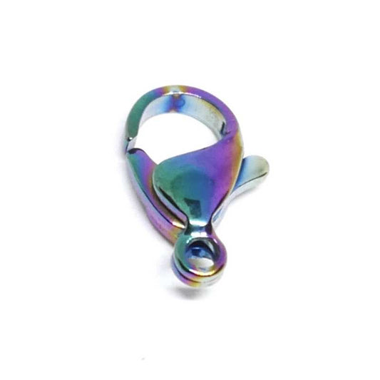 Cierre acero inox mosqueton 12x8mm Agujero: 1,5mm Multicolor -  - Crystaldreams Abalorios