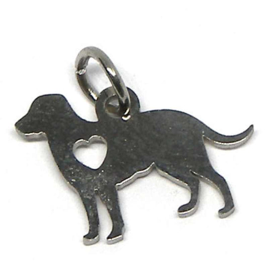 Colgante Chapa de acero inox 304 DOG - 15x11mm Agujero:2,5mm -  - Crystaldreams Abalorios