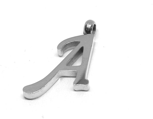 Colgante Letra de acero inox 304 16~19x6~19x2mm Agujero:2mm A -  - Crystaldreams Abalorios