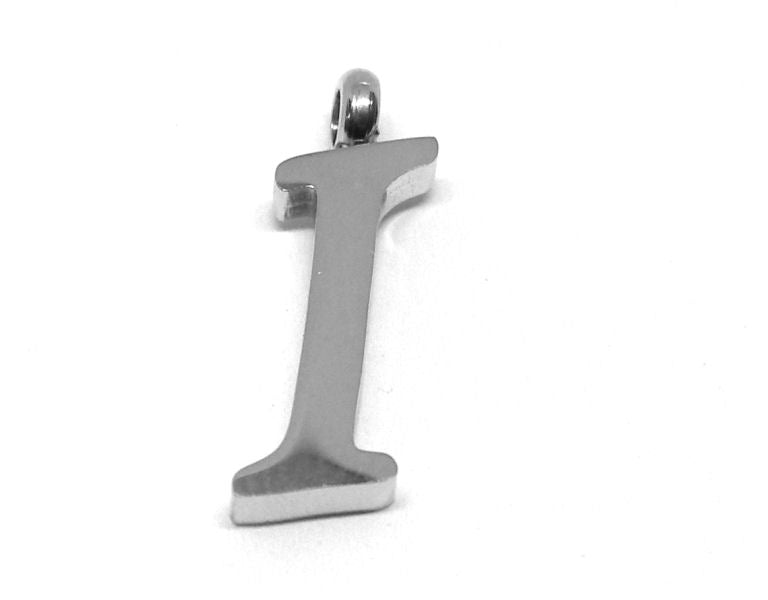 Colgante Letra de acero inox 304 16~19x6~19x2mm Agujero:2mm I -  - Crystaldreams Abalorios