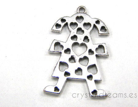 Colgante de Zamak - 20x34mm - Agujero:2mm - Girl -  - Crystaldreams Abalorios