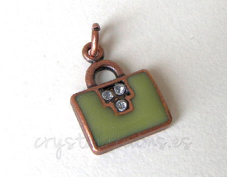 Colgante metalico Agujero: 2mm - Handbag 18x12mm - Cobre -  - Crystaldreams Abalorios