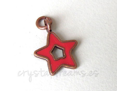 Colgante metalico Agujero: 2mm - Star 16x13mm - Cobre -  - Crystaldreams Abalorios