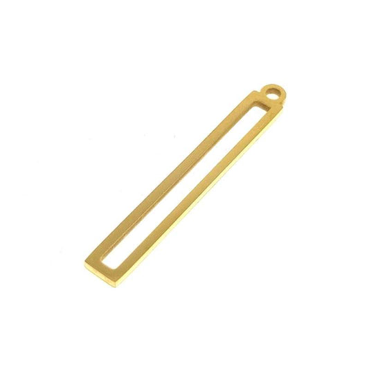 Colgante rectangular Acero inoxidable Chapado Oro real 18K -  - Crystaldreams Abalorios