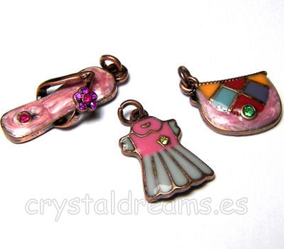 Colgantes de metal Trio - Dress/Bag/Sandal - Copper -  - Crystaldreams Abalorios