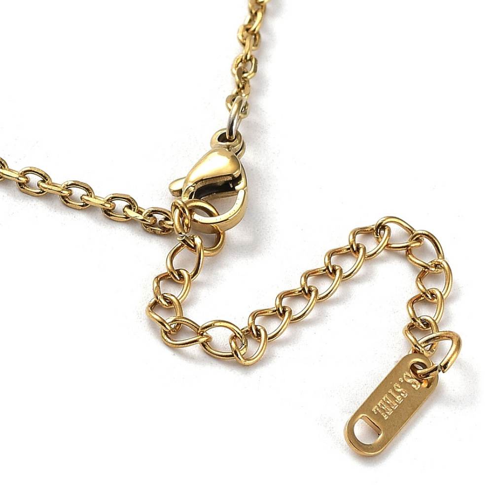 Cadena cable dorada 18K en acero inoxidable para colgantes