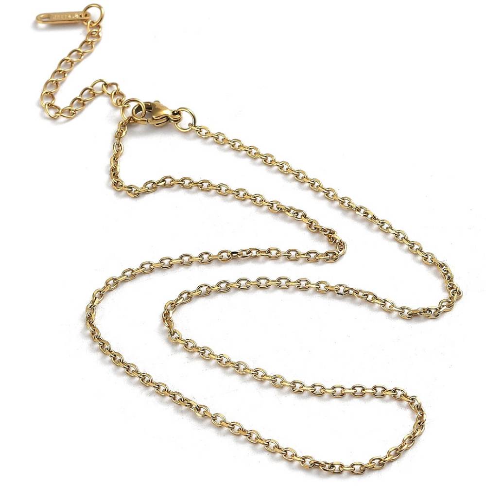 Collar corto dorado de acero inoxidable 304 40,6 cm