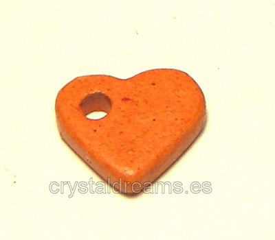 Corazon de Arcilla Polimerica "Orange" 10mm Agujero: 1,5mm -  - Crystaldreams Abalorios