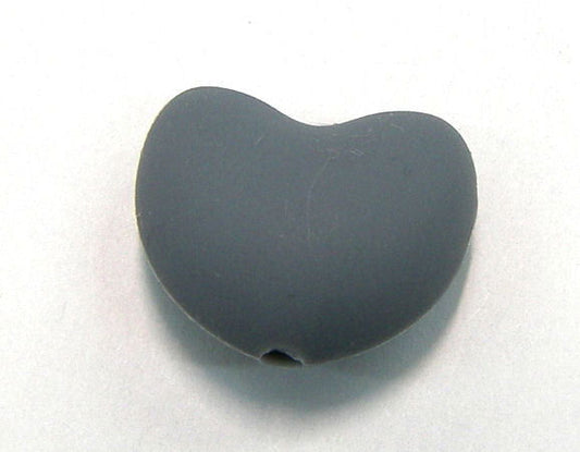 Corazon de silicona de 20x15mm Agujero: 1,7mm Grey -  - Crystaldreams Abalorios