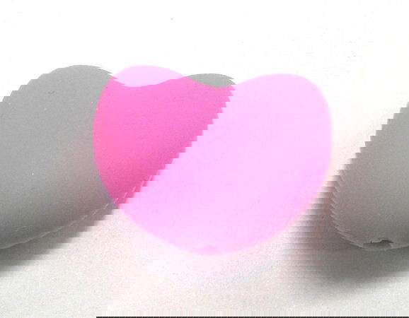 Corazon de silicona de 20x15mm Agujero: 1,7mm Pink -  - Crystaldreams Abalorios