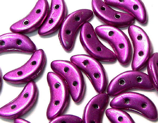 Crescent Beads 10x3mm 5gr. by Czechmates® Met. Fuchsia -  - Crystaldreams Abalorios