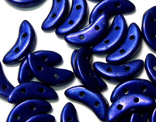 Crescent Beads 10x3mm 5gr. by Czechmates® Met. Ultra Blue -  - Crystaldreams Abalorios