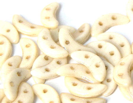 Crescent Beads 10x3mm 5gr. by Czechmates® Op. Beige Ceramic -  - Crystaldreams Abalorios