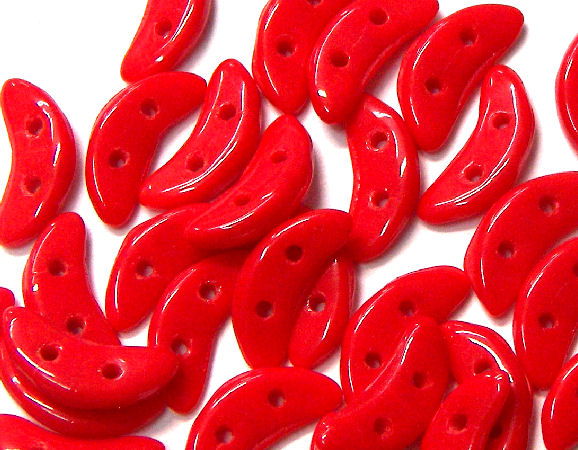 Crescent Beads 10x3mm 5gr. by Czechmates® Opaque Red -  - Crystaldreams Abalorios