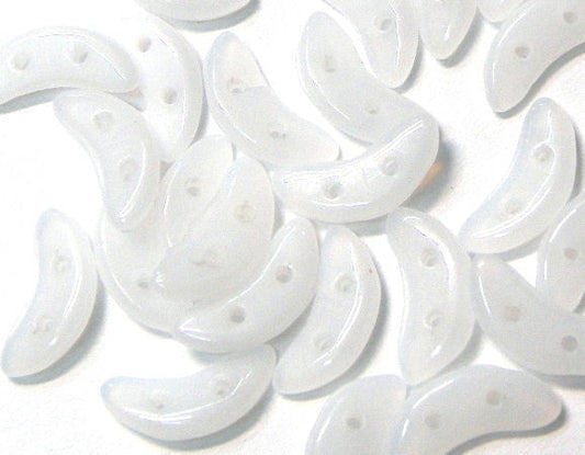 Crescent Beads 10x3mm 5gr. by Czechmates® White Alabaster -  - Crystaldreams Abalorios