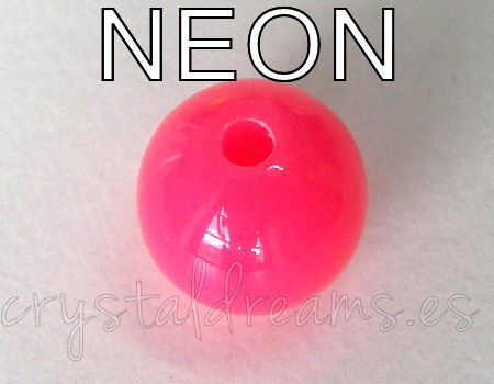 Cuenta NEON color 10mm Agujero: 2mm - Pink -  - Crystaldreams Abalorios