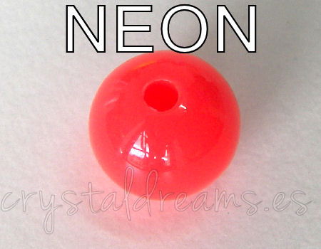 Cuenta NEON color 10mm Agujero: 2mm - Red -  - Crystaldreams Abalorios