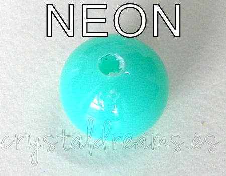 Cuenta NEON color 10mm Agujero: 2mm - Turquoise -  - Crystaldreams Abalorios